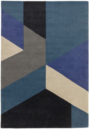 Dywan Asiatic Contemporary Design - REEF RF13 BIG GEO BLUE WOOL
