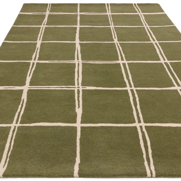Dywan Asiatic Contemporary Design - ALBANY Grid Olive