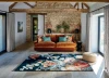 Dywan Sanderson - STAPLETON PARK 45318 Navy Burnt Orange