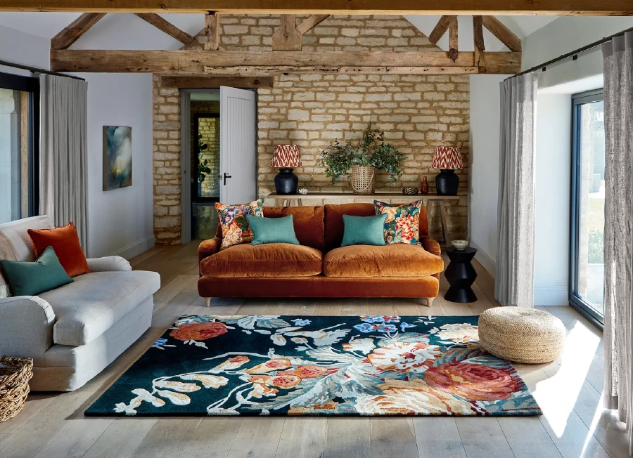 Dywan Sanderson - STAPLETON PARK 45318 Navy Burnt Orange