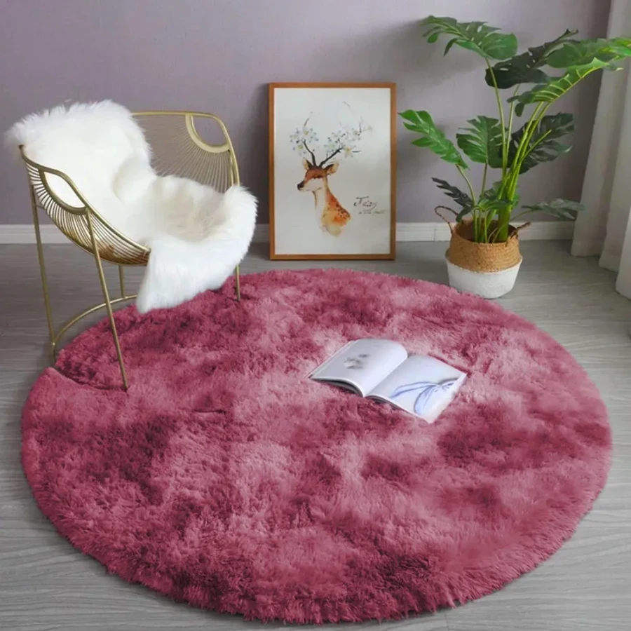 Dywan Pluszowy Art Rugs - T-VELVET Red koło