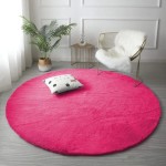 Dywan Pluszowy Okrągły Art Rugs - RABBIT Ciemny Róż