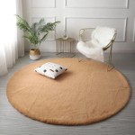 Dywan Pluszowy Okrągły Art Rugs - RABBIT Beżowy