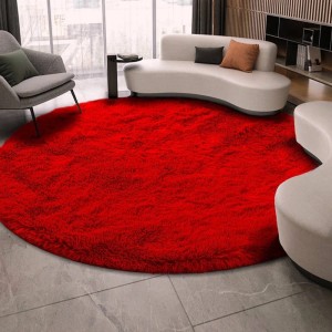 Dywan Pluszowy Okrągły Art Rugs - PLUSH  Bloody Red