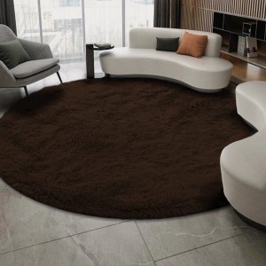Dywan Pluszowy Okrągły Art Rugs - PLUSH Dark Coffee
