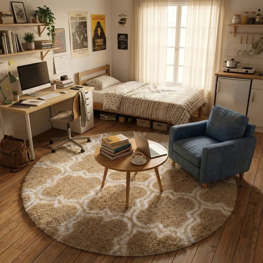 Dywan Pluszowy Okrągły Art Rugs - MARRAKESH Beżowy