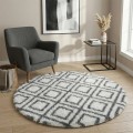 Dywan Pluszowy Okrągły Art Rugs - MARRAKESH Biały