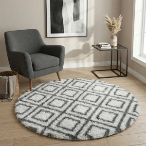 Dywan Pluszowy Okrągły Art Rugs - MARRAKESH Biały