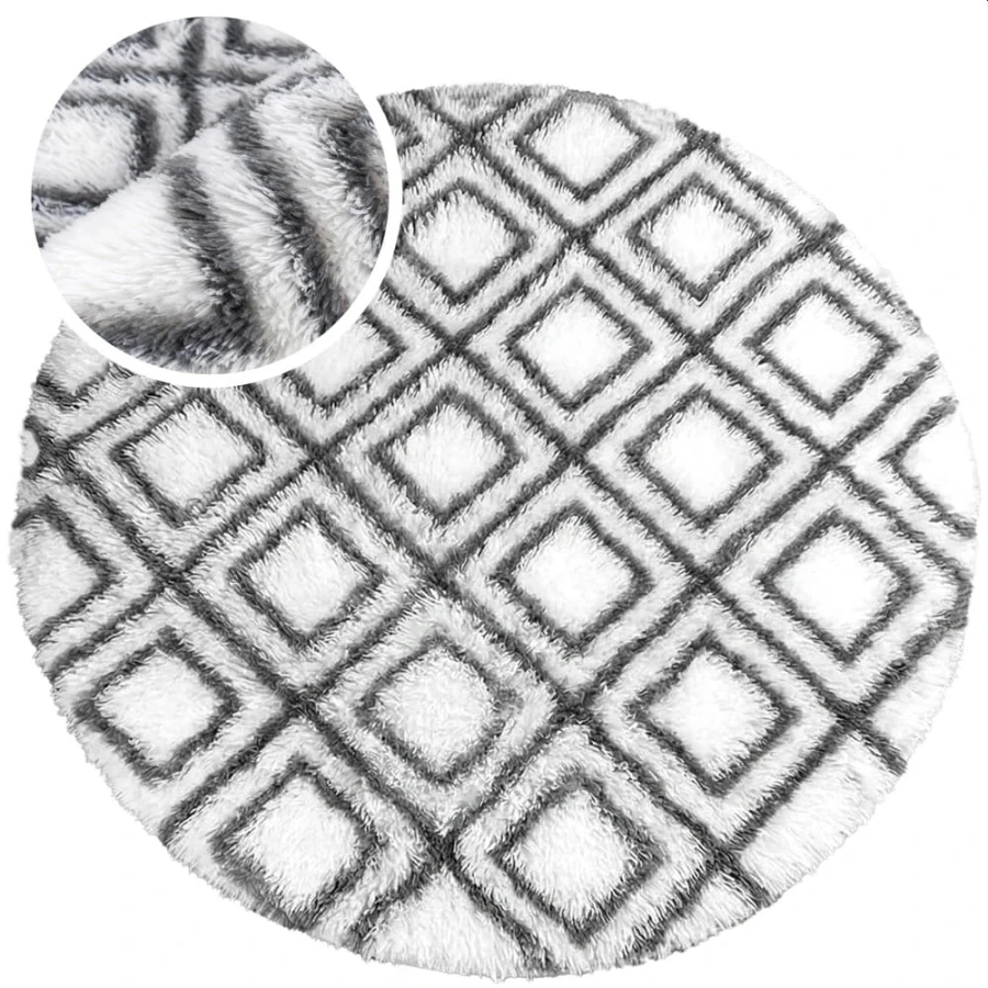 Dywan Pluszowy Okrągły Art Rugs - MARRAKESH Biały