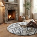 Dywan Pluszowy Okrągły Art Rugs - MARRAKESH Biały