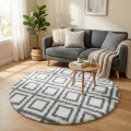 Dywan Pluszowy Okrągły Art Rugs - MARRAKESH Biały