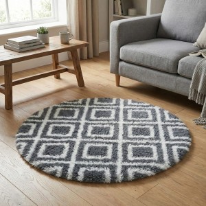 Dywan Pluszowy Okrągły Art Rugs - MARRAKESH Czarny