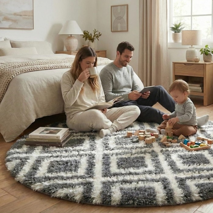 Dywan Pluszowy Okrągły Art Rugs - MARRAKESH Czarny