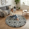 Dywan Pluszowy Okrągły Art Rugs - MARRAKESH Czarny