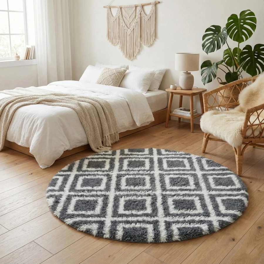 Dywan Pluszowy Okrągły Art Rugs - MARRAKESH Czarny