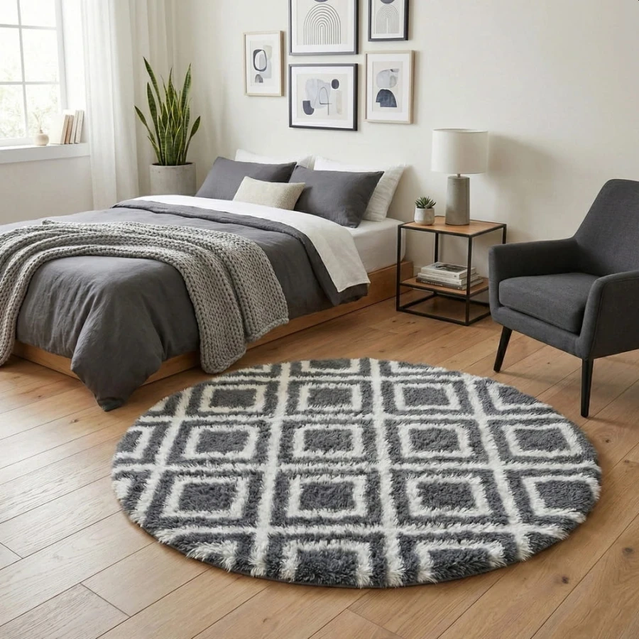 Dywan Pluszowy Okrągły Art Rugs - MARRAKESH Czarny