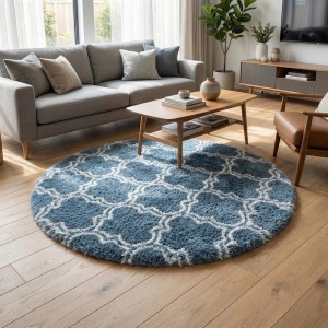 Dywan Pluszowy Okrągły Art Rugs - MARRAKESH Srebrny