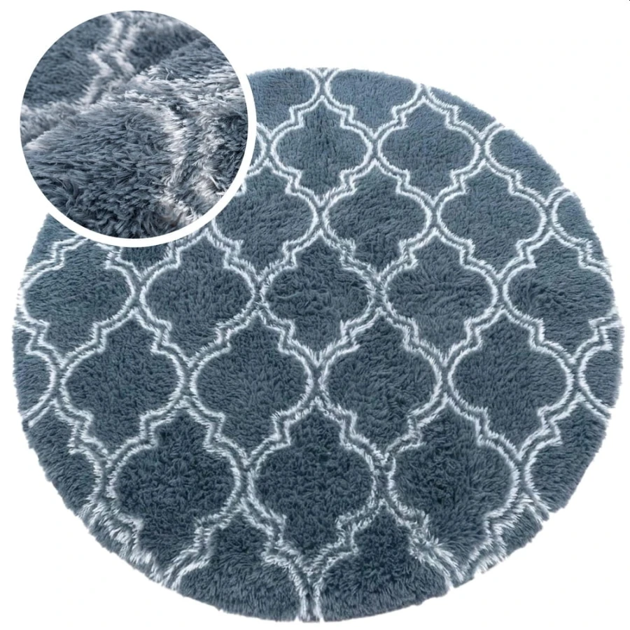 Dywan Pluszowy Okrągły Art Rugs - MARRAKESH Srebrny