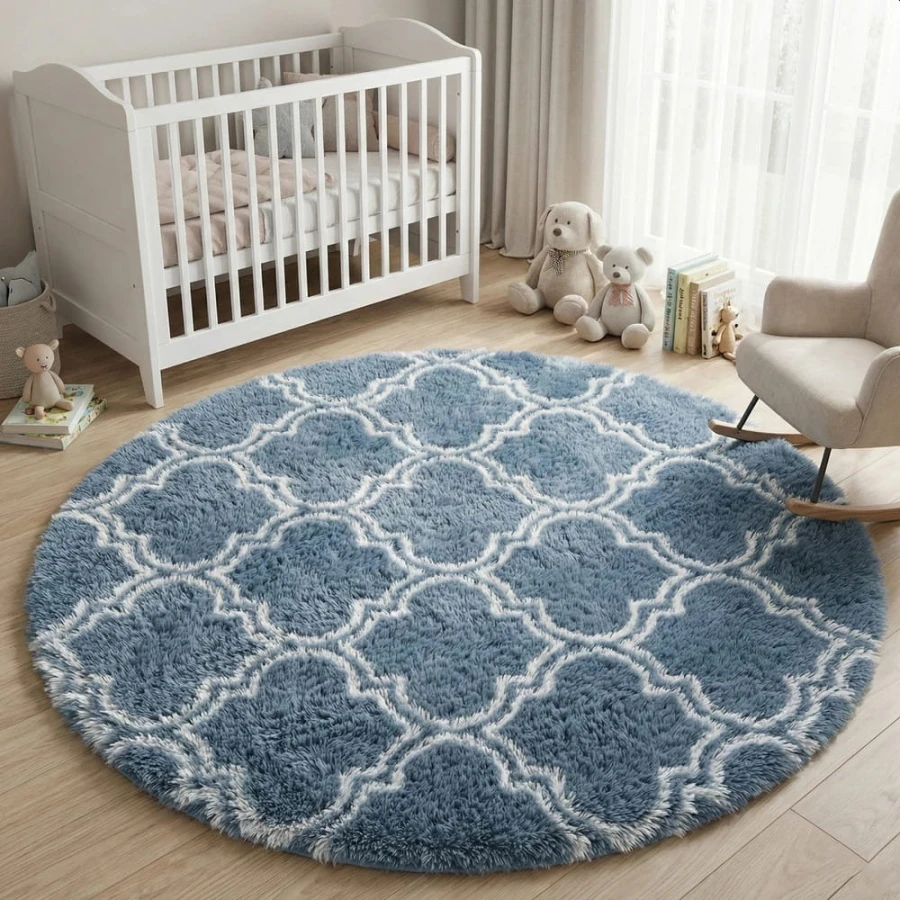 Dywan Pluszowy Okrągły Art Rugs - MARRAKESH Srebrny