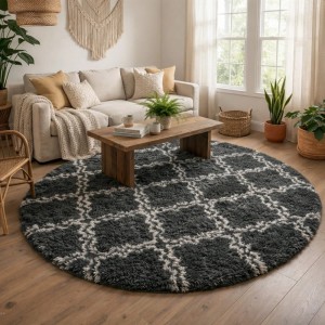 Dywan Pluszowy Okrągły Art Rugs - MARRAKESH Szary