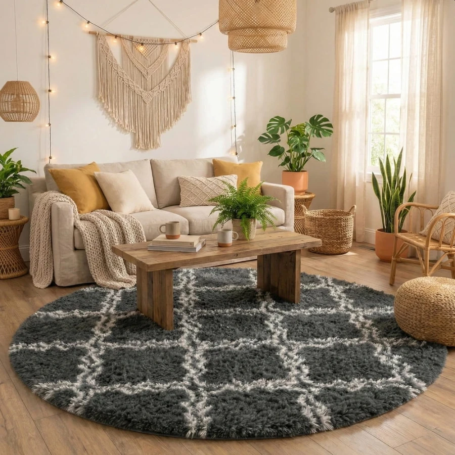 Dywan Pluszowy Okrągły Art Rugs - MARRAKESH Szary
